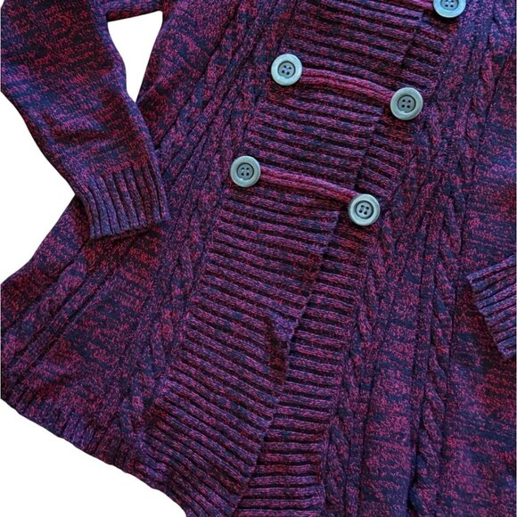 Style & Co Womens Button Front Cowl Neck Sweater-Red-L-GUC - Picture 6 of 8